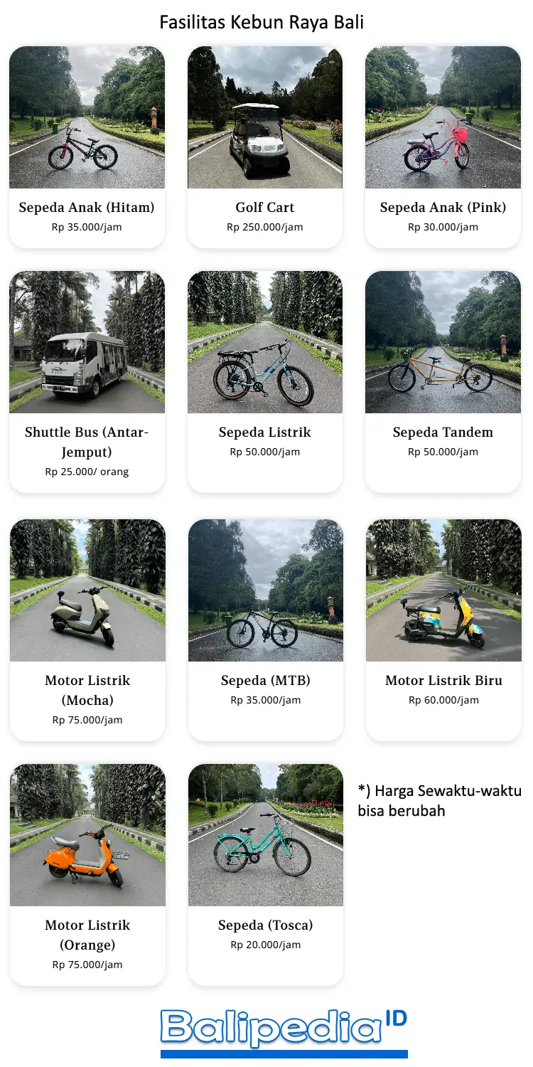 Fasilitas Kebun Raya Bali